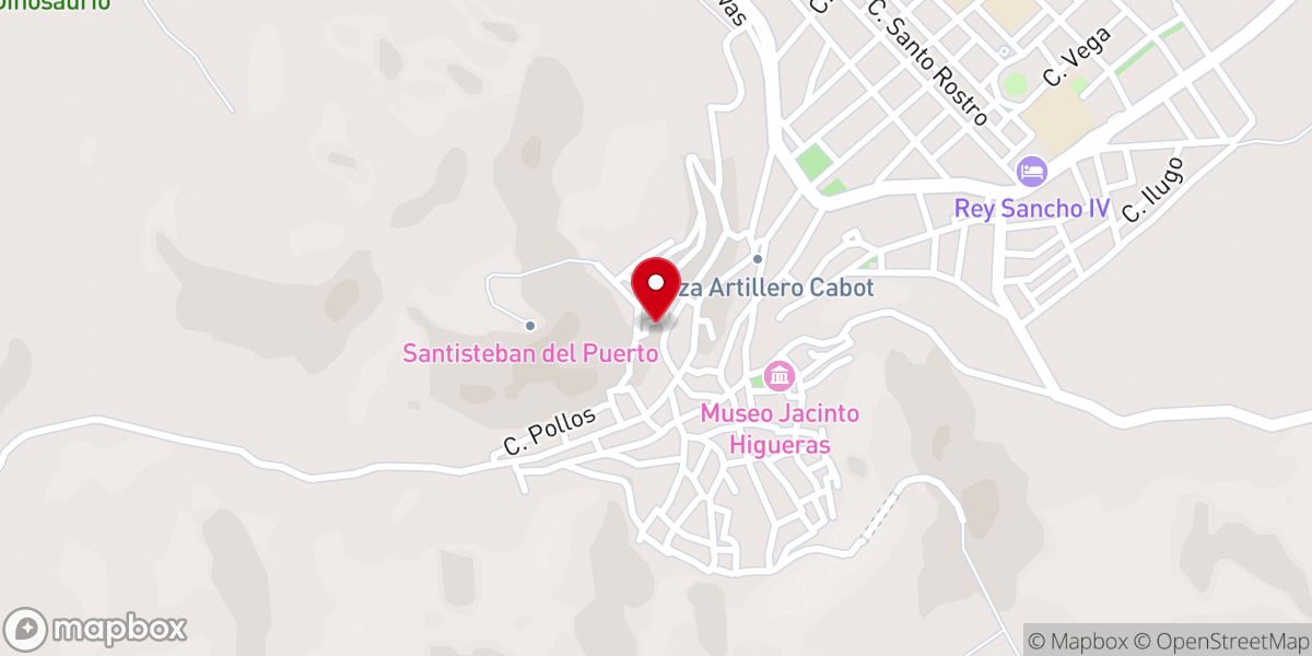 Map showing location of Santuario de Santa María del Collado