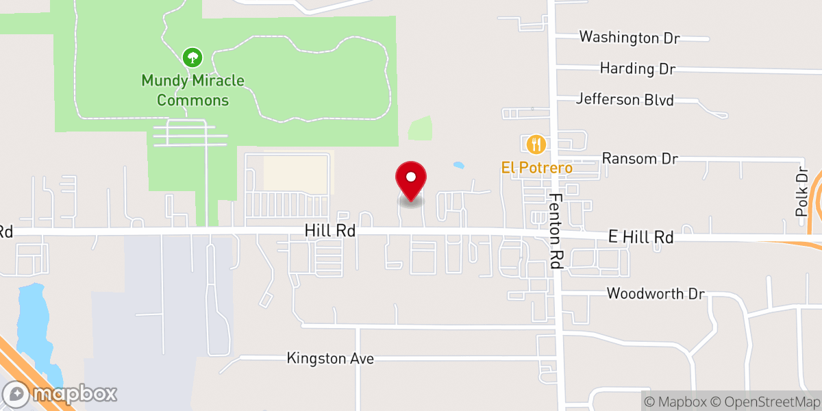 Map showing location of Hillside Church
