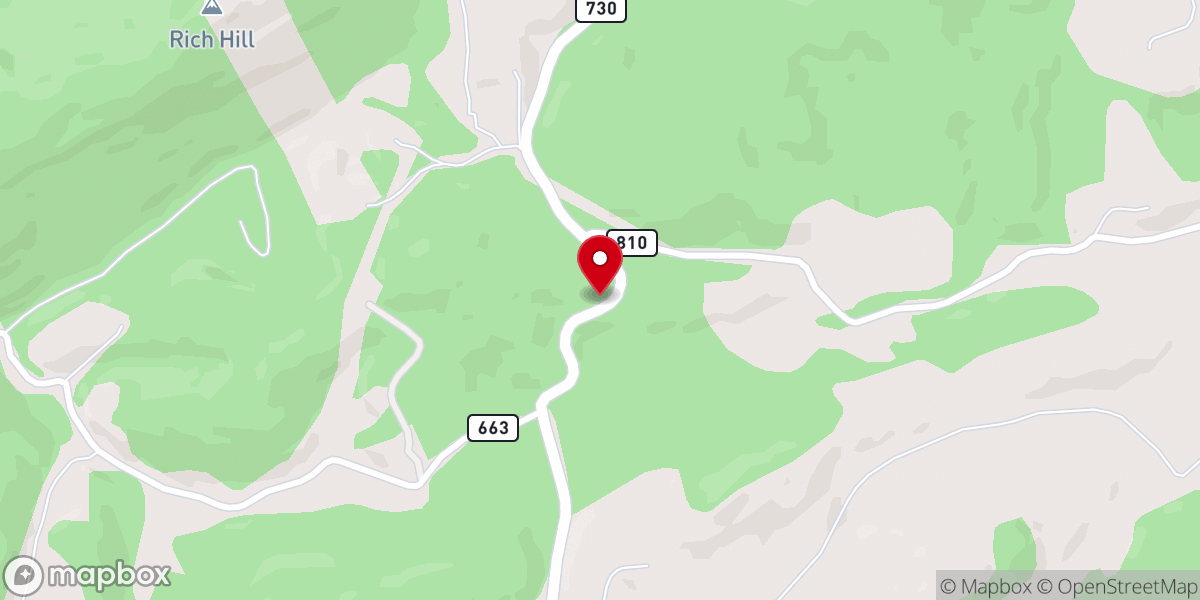 Map showing location of Green Valley Church
