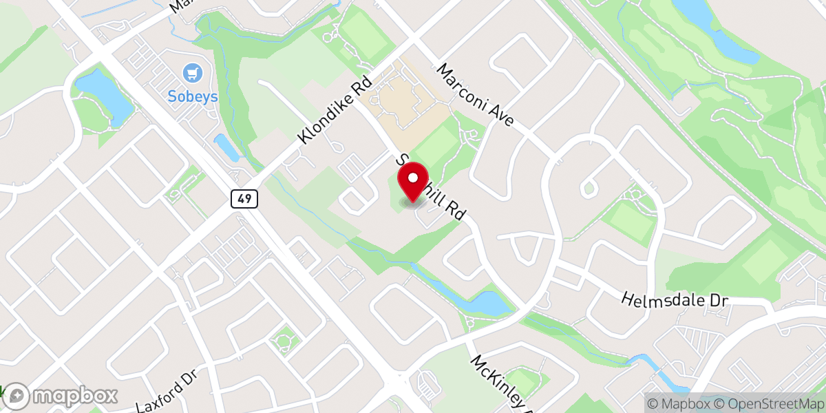Map showing location of St John's Kanata North Anglican Church