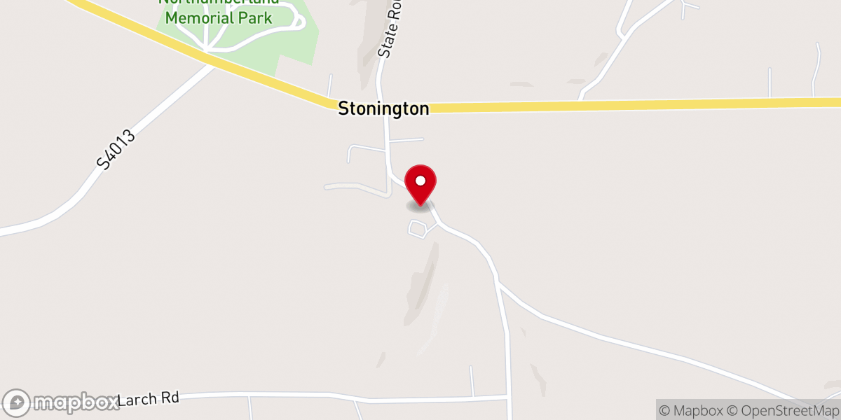 Map showing location of Stonington Baptist Church