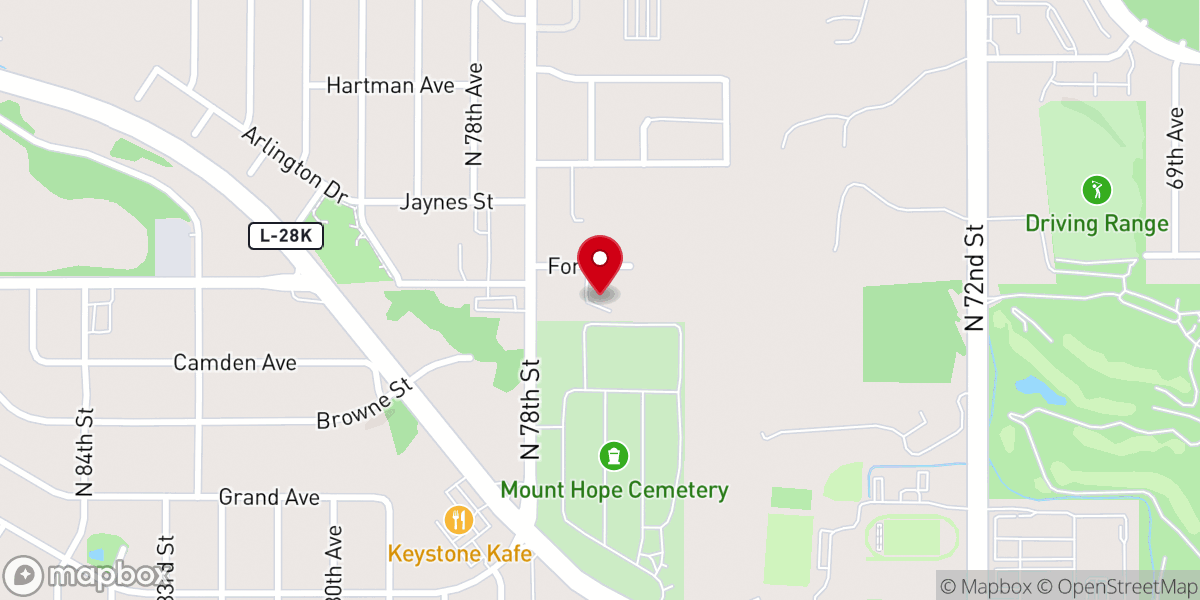 Map showing location of Greater Omaha Baptist Church