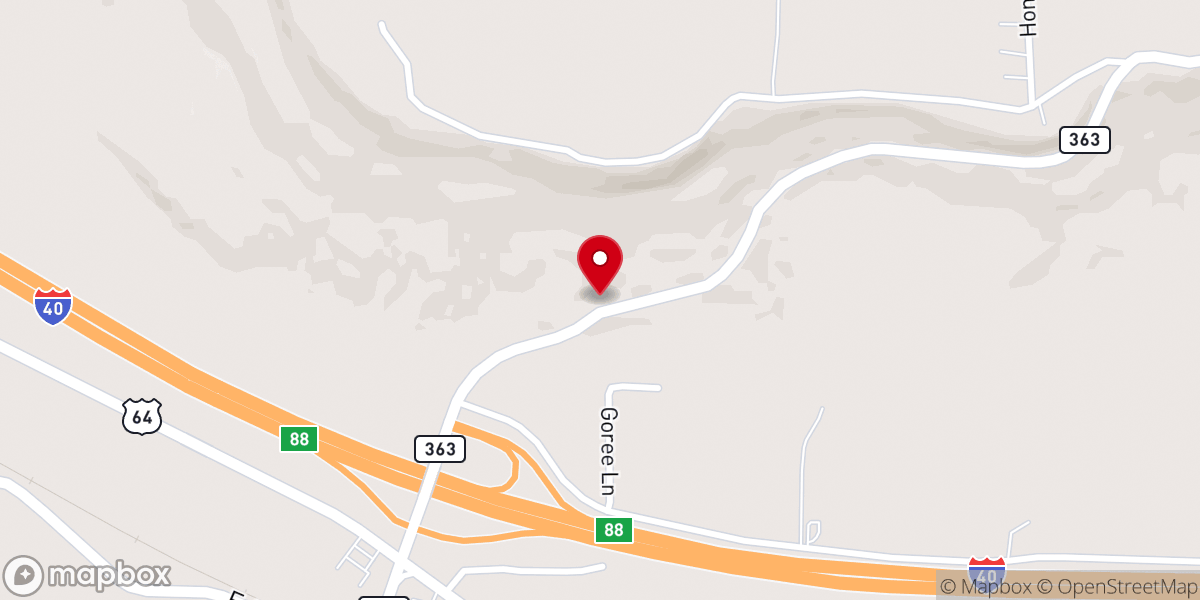 Map showing location of Pottsville Free Will Baptist Church