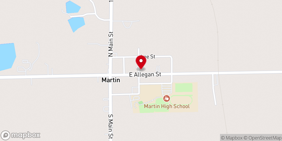 Map showing location of Martin United Methodist Church