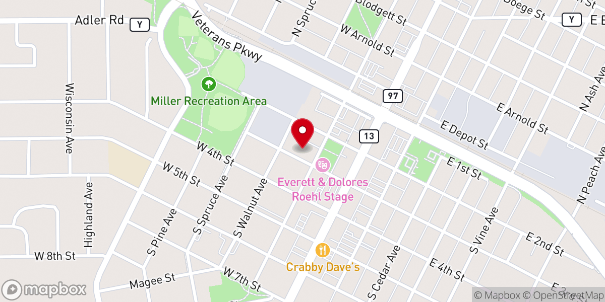 Map showing location of Chestnut Center for the Arts