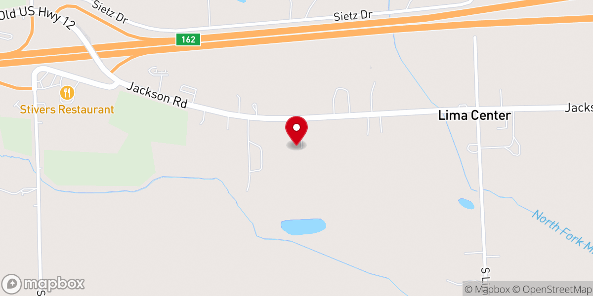 Map showing location of New Harvest