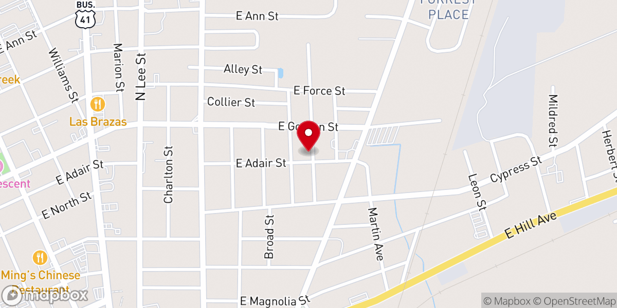Map showing location of First Church of God