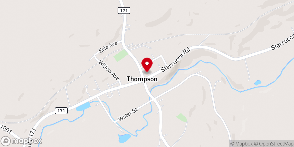 Map showing location of Thompson United Methodist Church