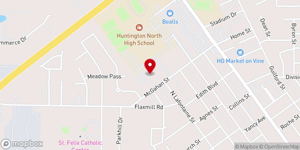 Map showing location of Central Christian Church