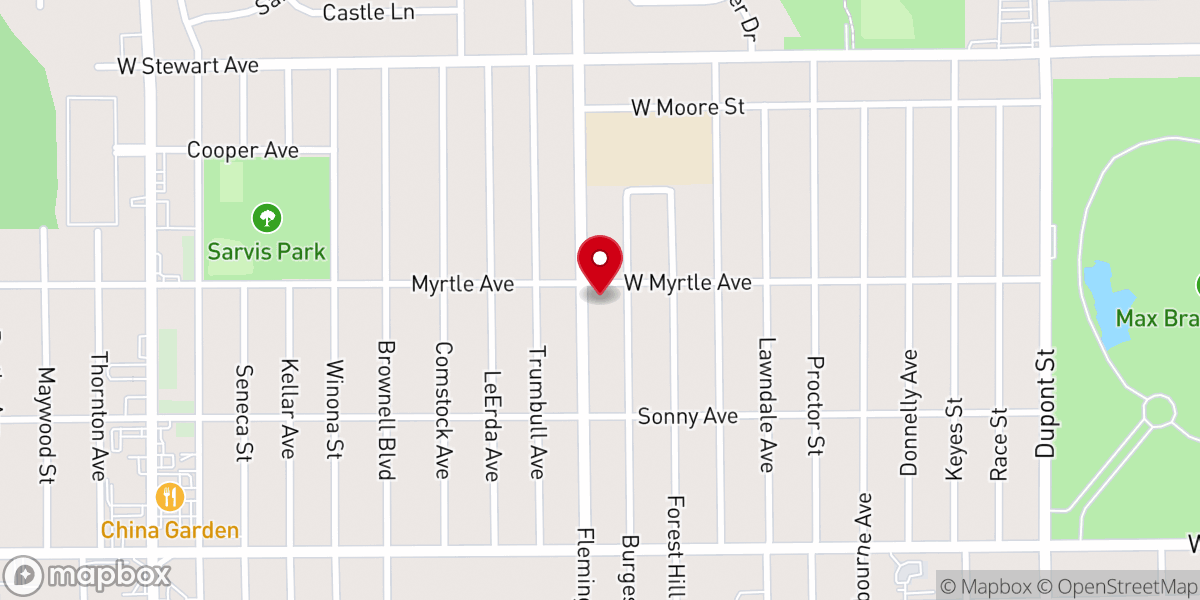 Map showing location of Prayer Garden Church of God