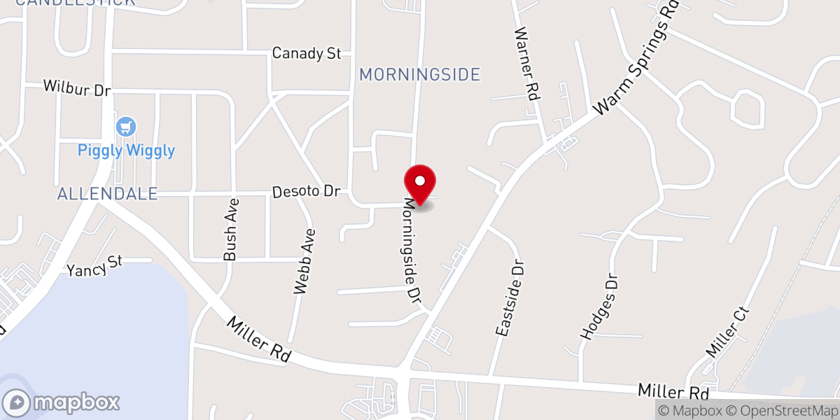 Map showing location of Shekinah Glory Worship Center