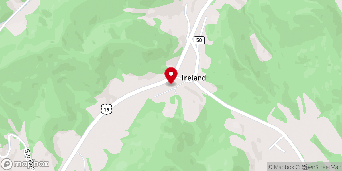 Map showing location of Ireland Community Center