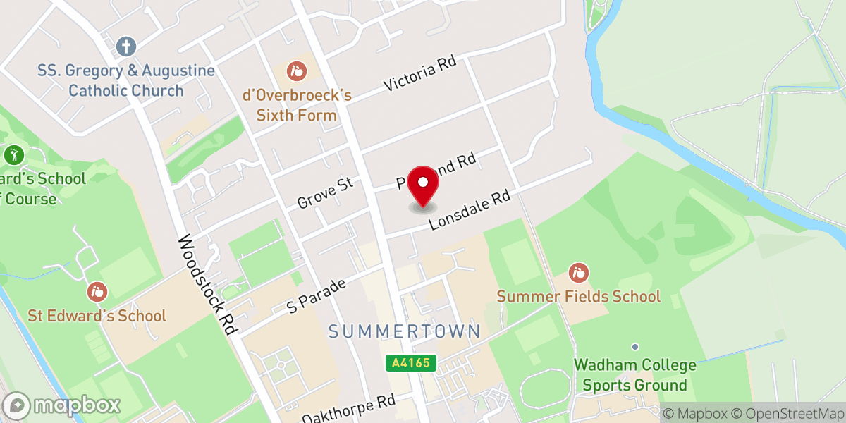 Map showing location of St Michael & All Angels Church, Summertown