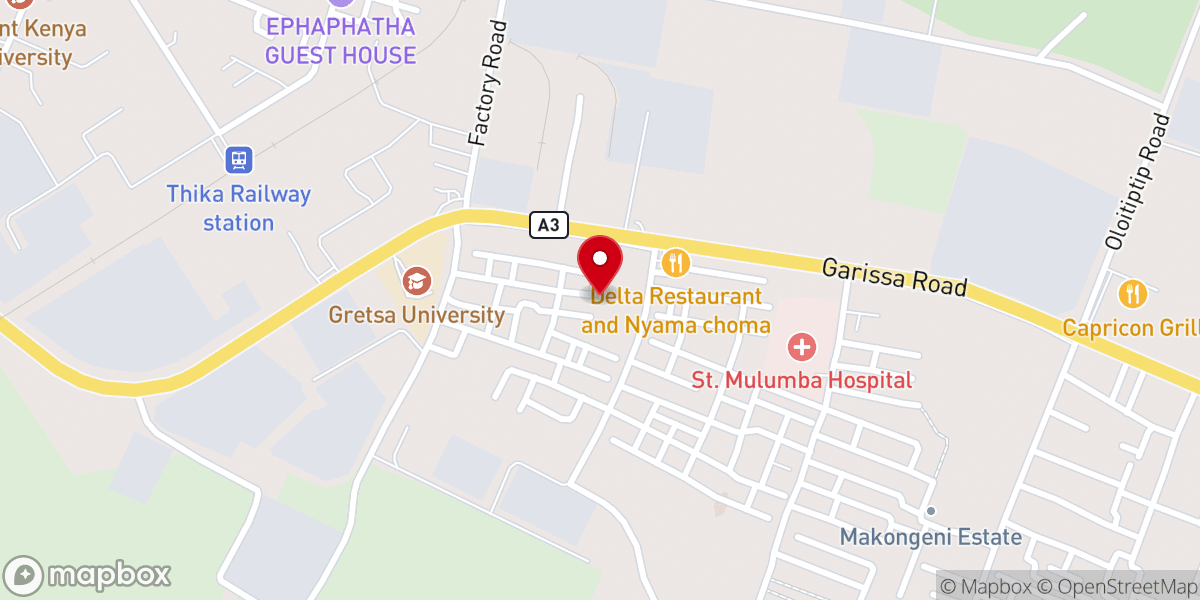 Map showing location of Mavuno Church Thika