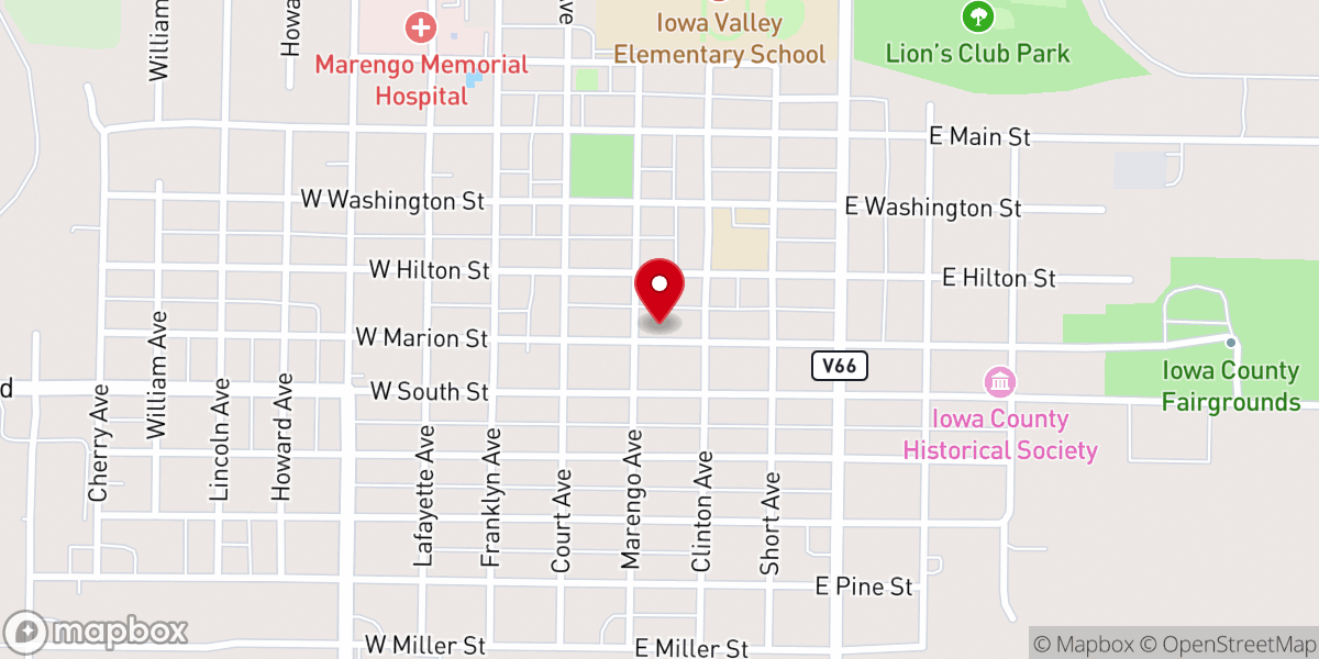 Map showing location of First Presbyterian Church