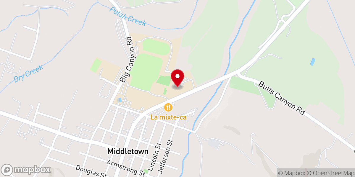 Map showing location of Middletown Christian School