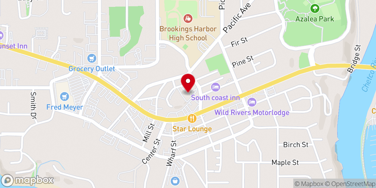 Map showing location of Brookings Seventh-Day Adventist Church