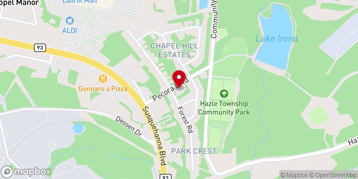Map showing location of Grace Fellowship Church