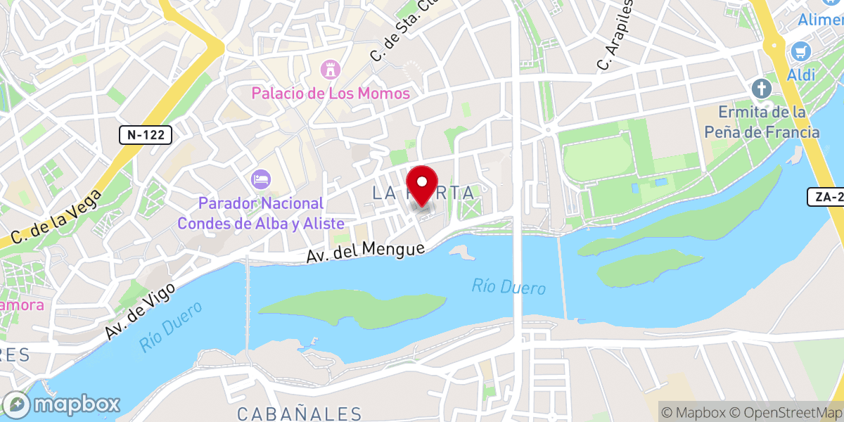 Map showing location of Museo Diocesano de Zamora