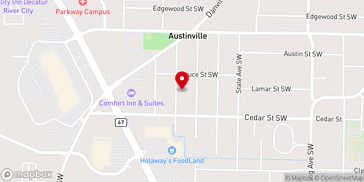 Map showing location of New Beginnings Baptist Church