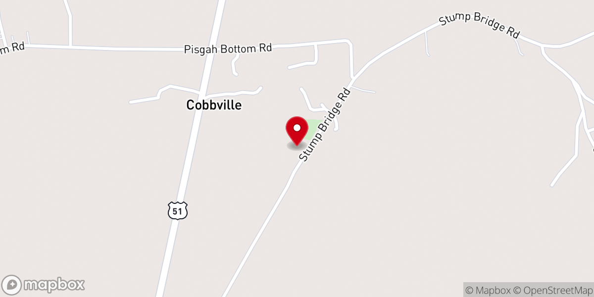 Map showing location of Hope Well Church