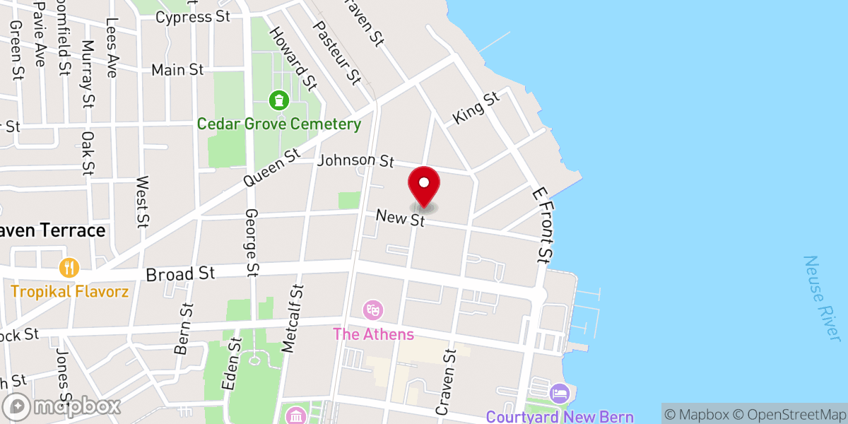 Map showing location of Old Saint Paul Roman Catholic Church
