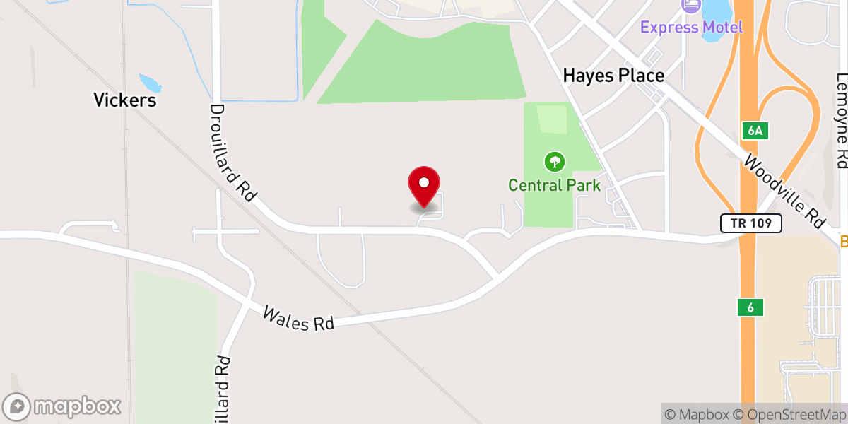 Map showing location of Faith Tabernacle Church of God