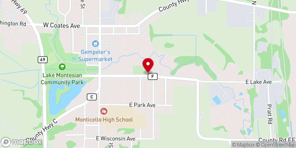Map showing location of Zwingli United Church-Christ