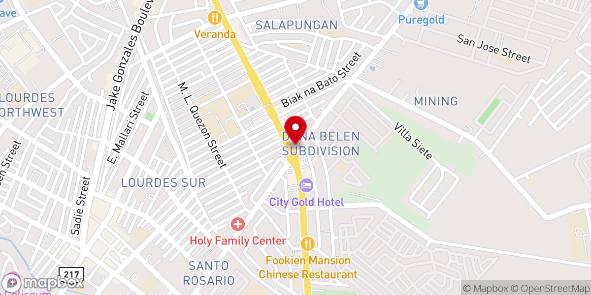 Map showing location of Jesus Is Lord Church Angeles, Pampanga