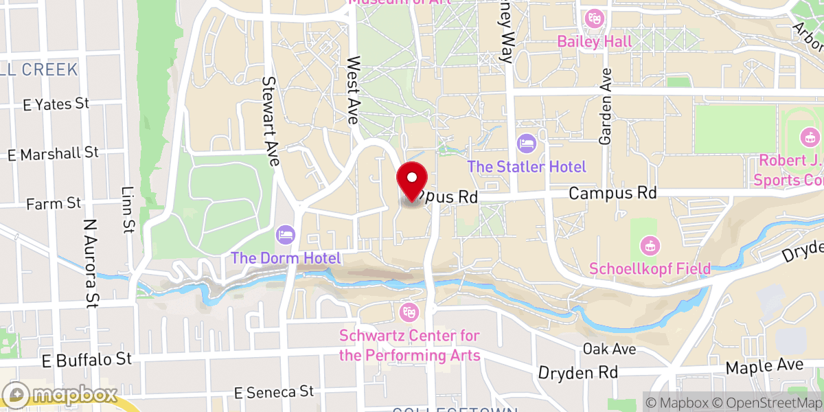 Map showing location of Protestant Cooperative Ministry at Cornell
