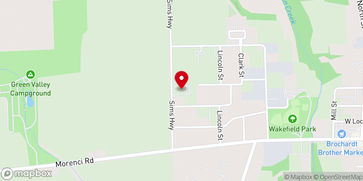 Map showing location of Morenci Bible Fellowship