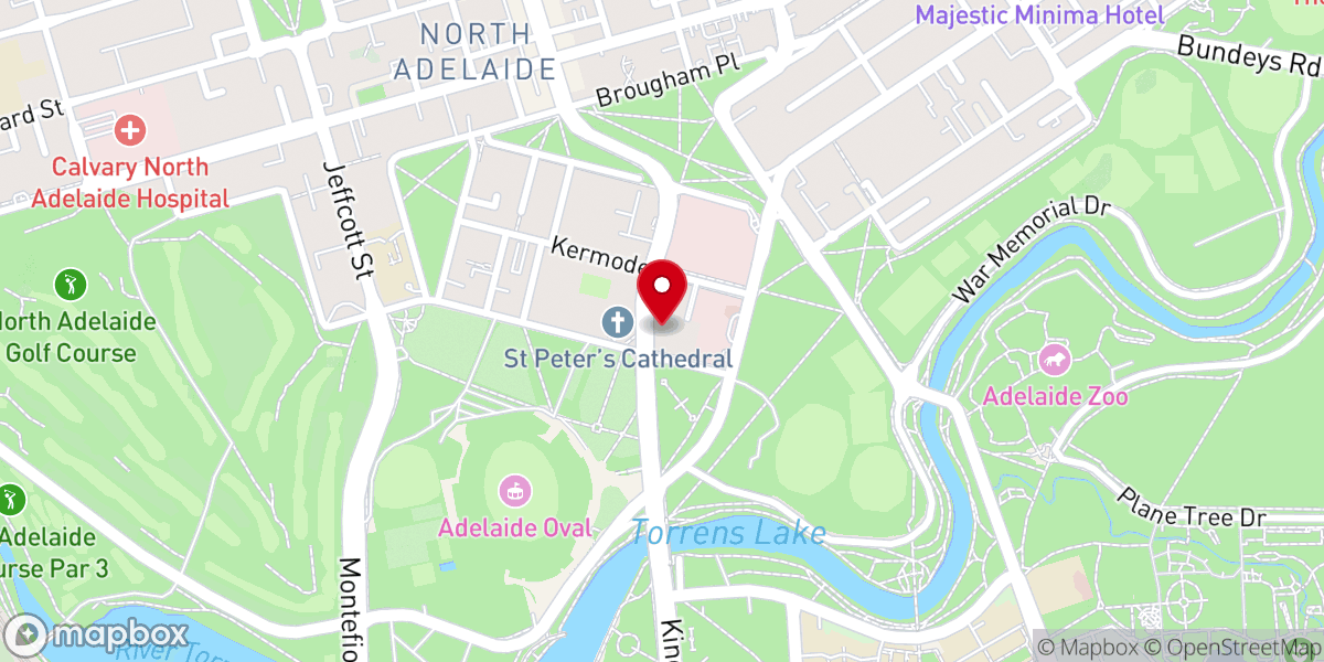 Map showing location of Adelaide Anglicans