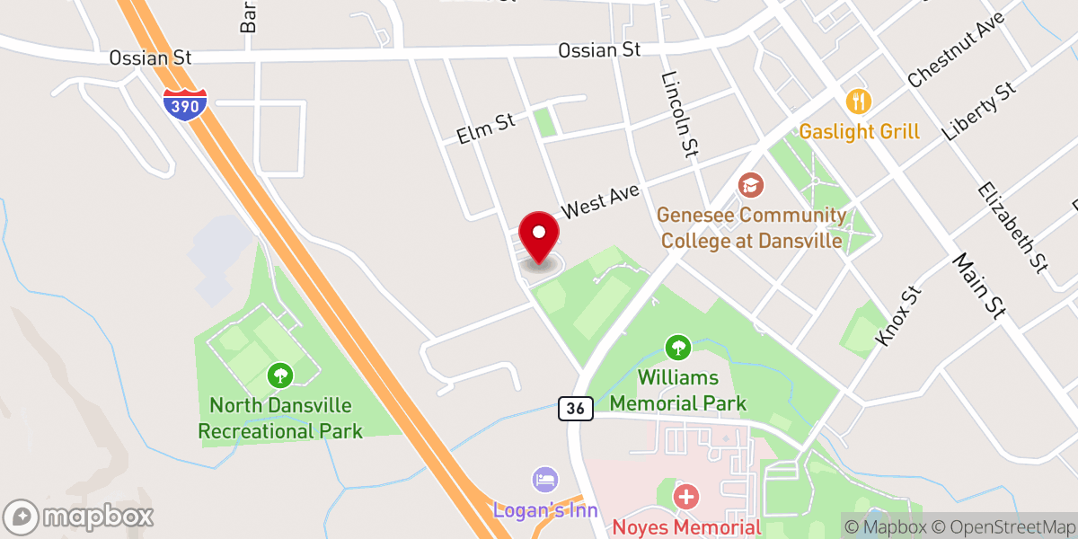 Map showing location of Foursquare Church