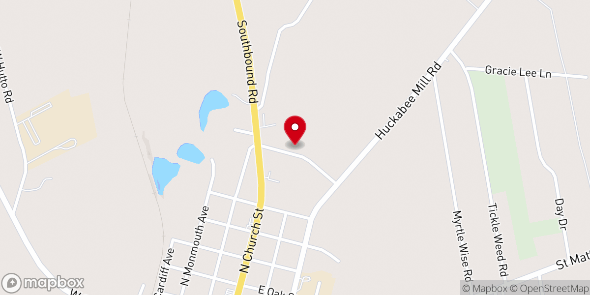 Map showing location of Faith Baptist Church