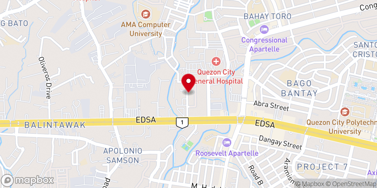 Map showing location of Calvary Baptist Church
