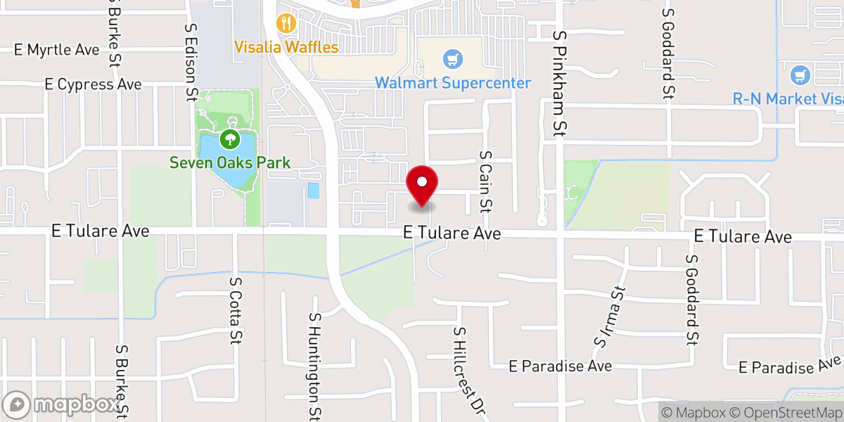 Map showing location of Calvary Baptist Church