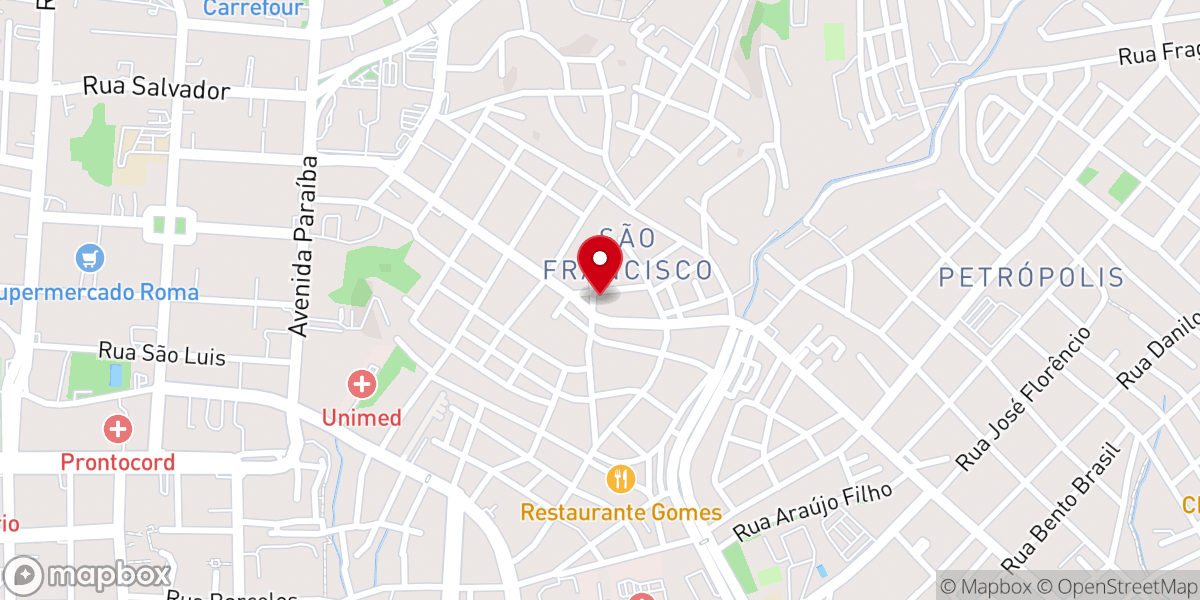 Map showing location of Paróquia São Francisco de Assis