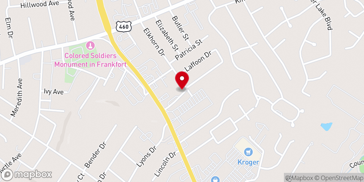 Map showing location of Christian Congregation in the US Frankfort KY