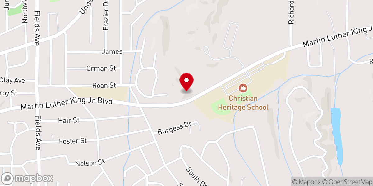 Map showing location of Mountain Ridge Baptist Church