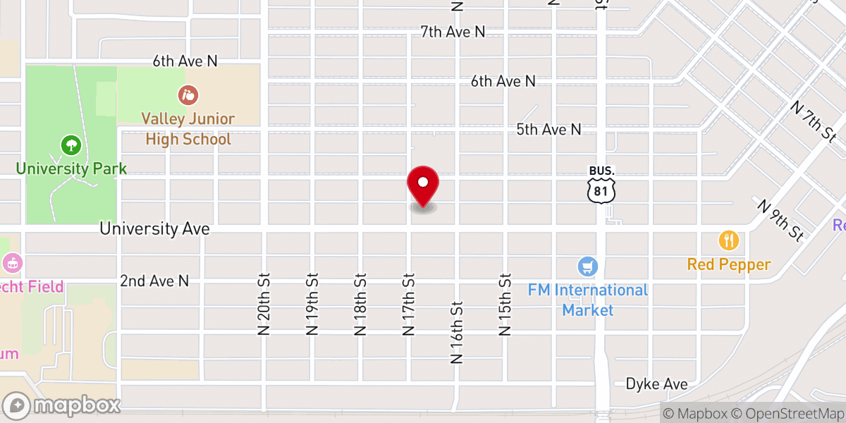 Map showing location of The Salvation Army Grand Forks