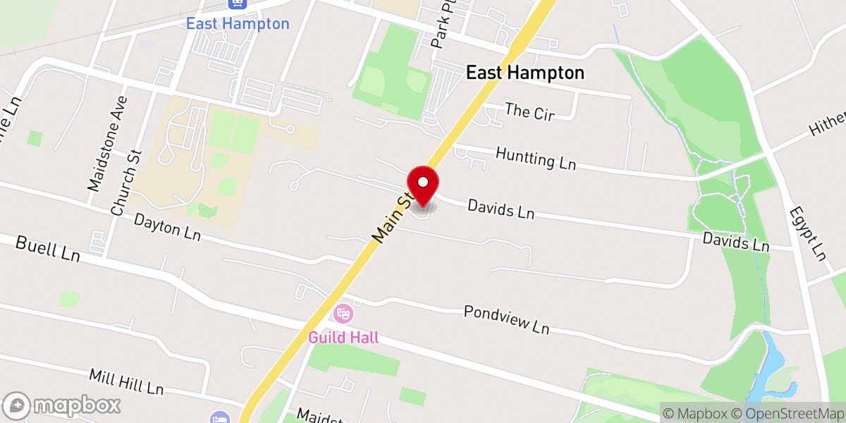 Map showing location of First Presbyterian Church of East Hampton