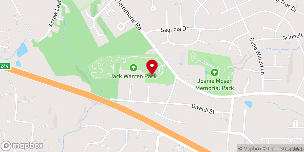 Map showing location of Mary Alice Warren Community Center