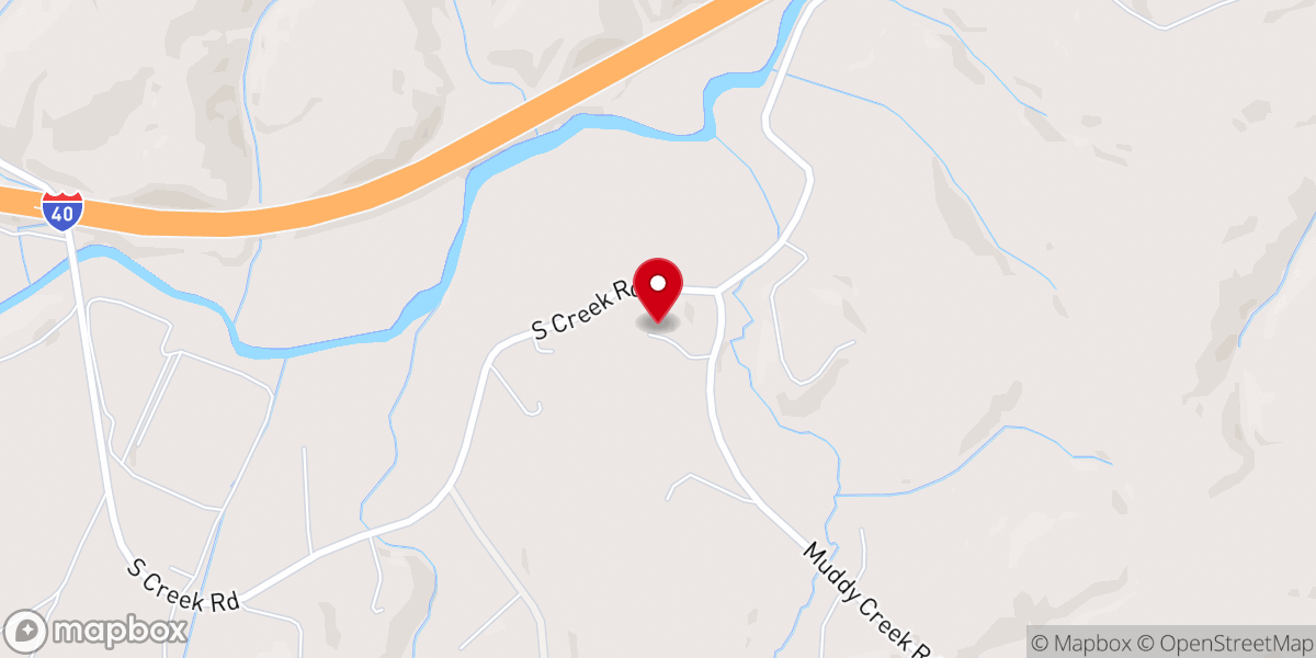 Map showing location of Muddy Creek Baptist Church