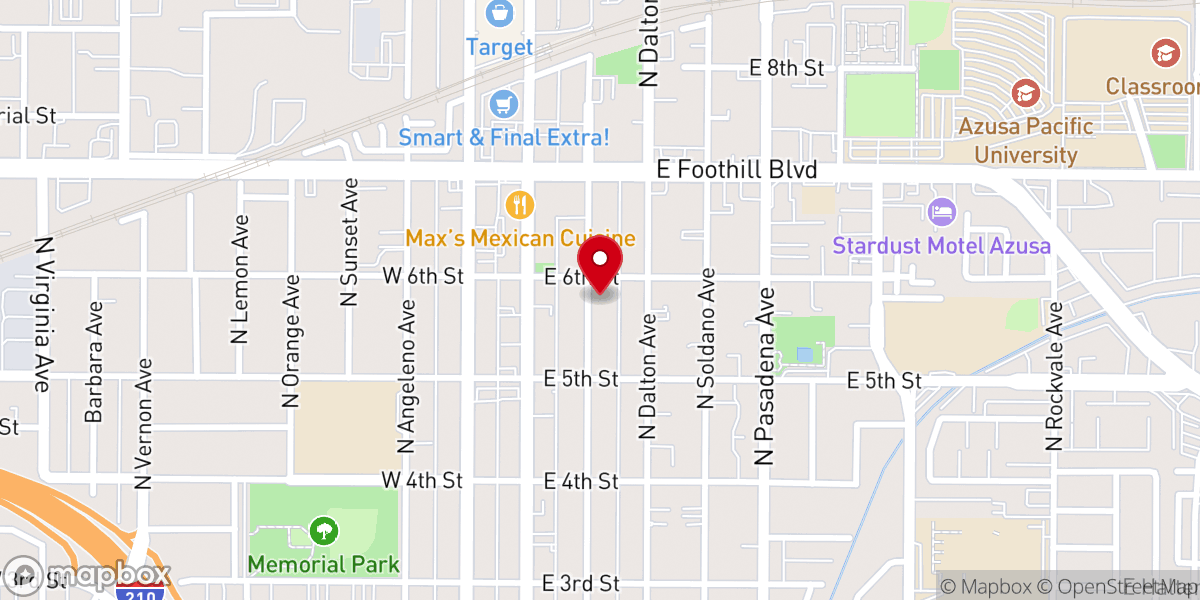 Map showing location of Azusa First Assembly of God