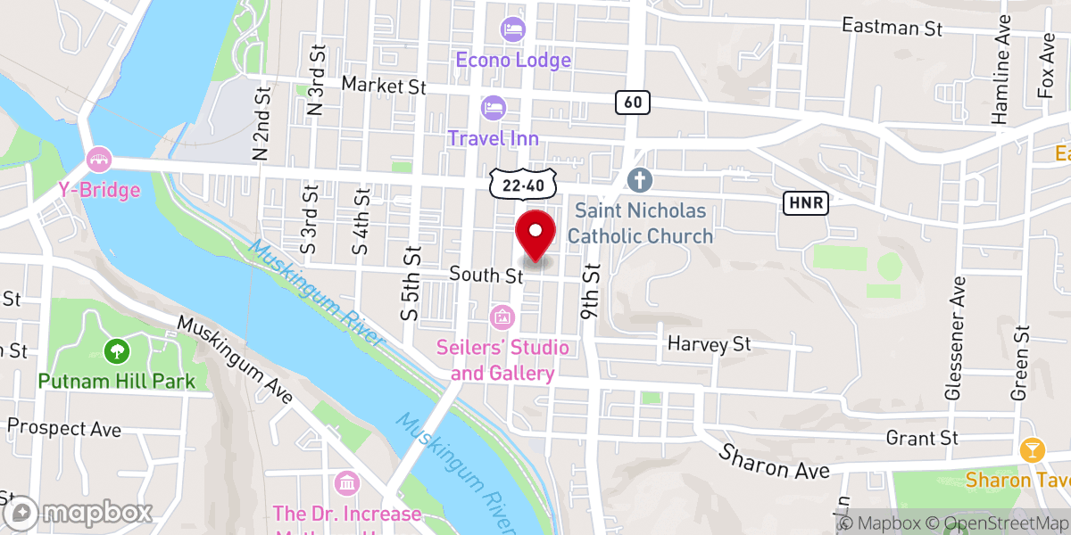 Map showing location of Central Trinity United Methodist Church