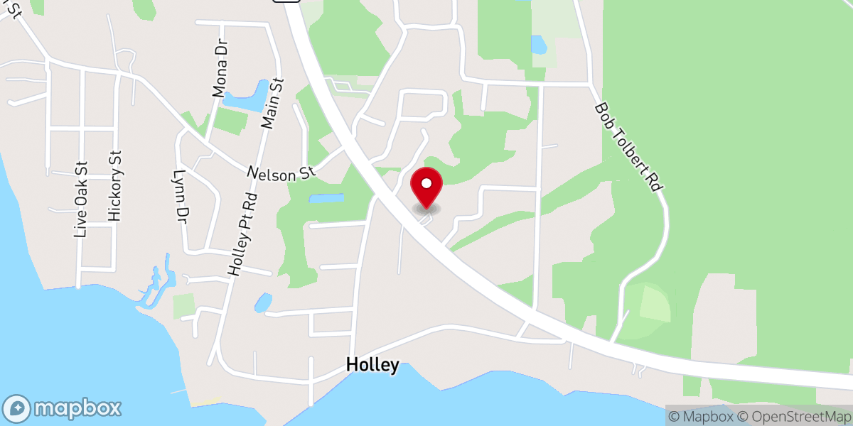 Map showing location of Holley Assembly of God