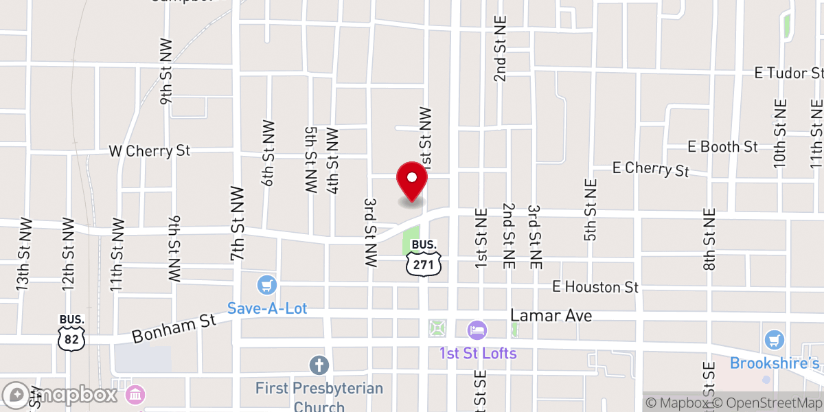 Map showing location of Graham Street Church of Christ