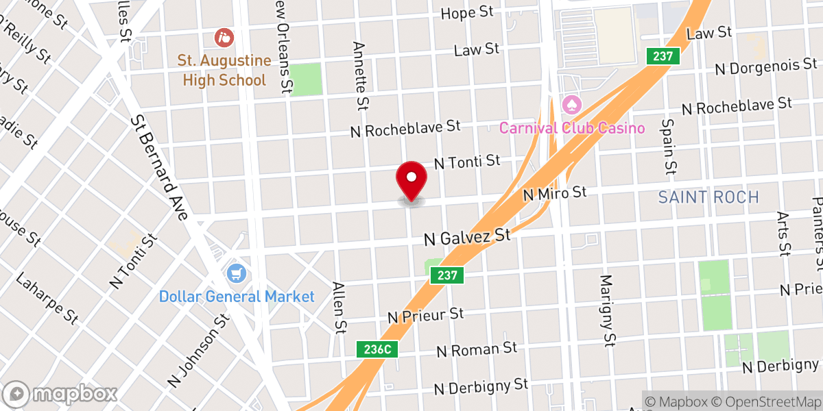 Map showing location of Mount Carmel Church of God