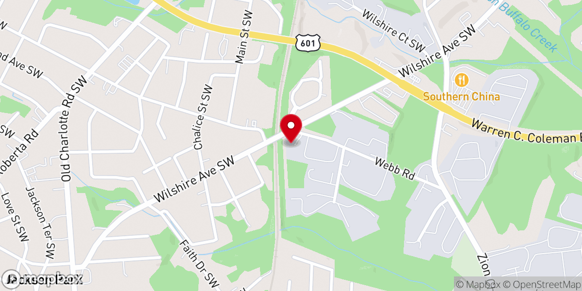 Map showing location of Showers of Blessings Church