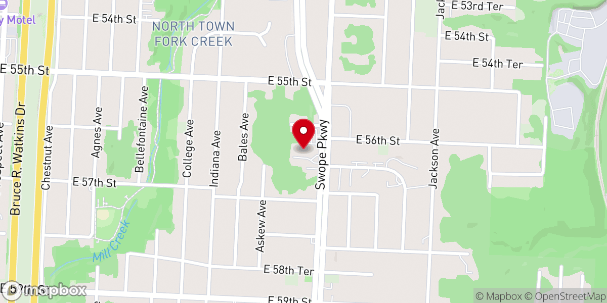 Map showing location of Swope Parkway Church of Christ